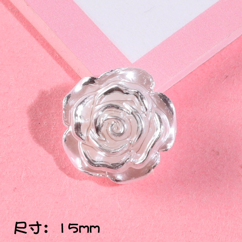 Perla grado borde dorado Borde de plata Rosa crema pegamento teléfono caso DIY material hecho a mano decoración creativa