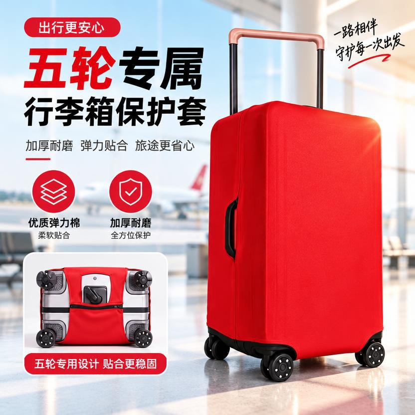 Wide Handle Five-Wheel Suitcase Dust Cover, Thickened Anti-Scratch and Wear-Resistant Suitcase Protective Cover, Suitcase Protective Cover