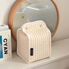 韩国ins风条纹牛奶盒布艺纸巾包站立抽取式纸巾袋杂物收纳纸巾盒