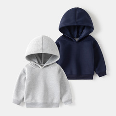 男の子用裏起毛スウェットシャツ 秋冬 子供用フード付きプルオーバー スポーツトップス 2025年冬新作ジャケット トレンド