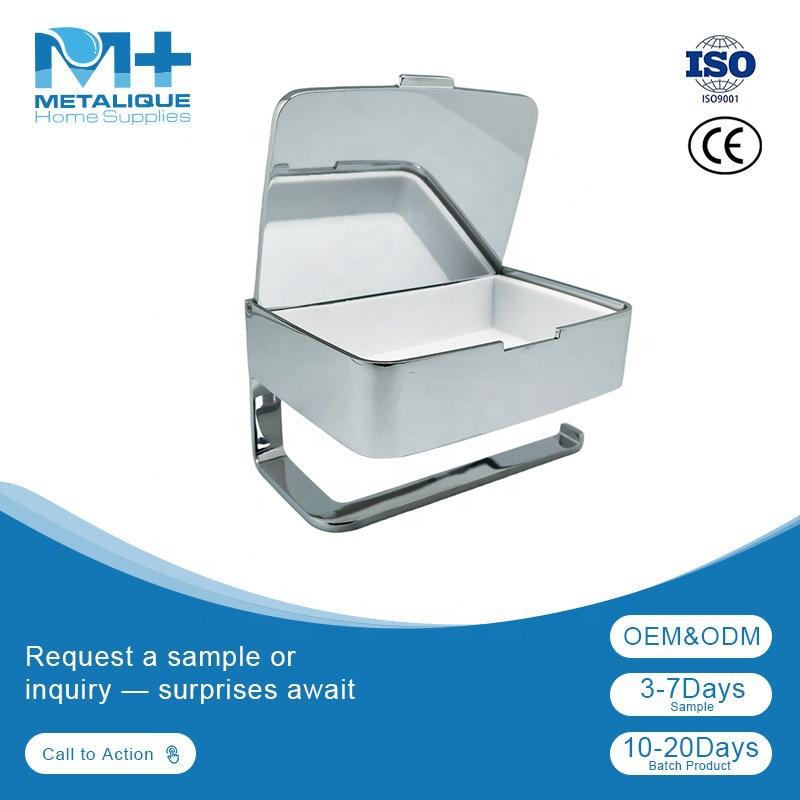 Factory cross-border foreign trade 50061-CR WITH BOX toilet PAPER tissue roll HOLDER PAPER HOLDER WITH BOX