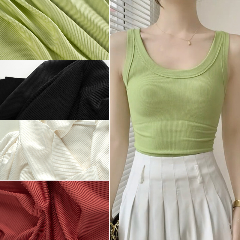 针织醋酸氨纶罗纹布料四面弹力柔软亲肤垂顺连衣裙阔腿裤服装面料