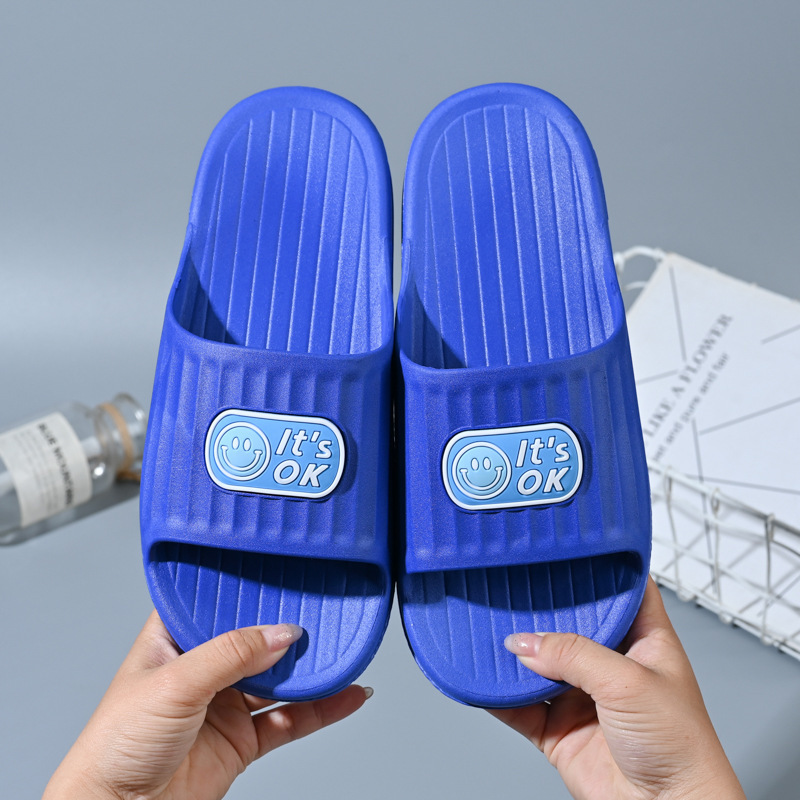 Free shipping one-word men's slippers bathroom non-slip specials super home slippers soft bottom breathable men's slippers