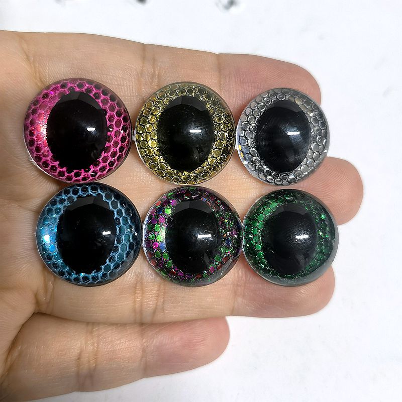 DIY Accessories Resin Glitter Crystal Cat Eye Colorful Plastic Glitter Eyes Plush Toy Artificial Eyes