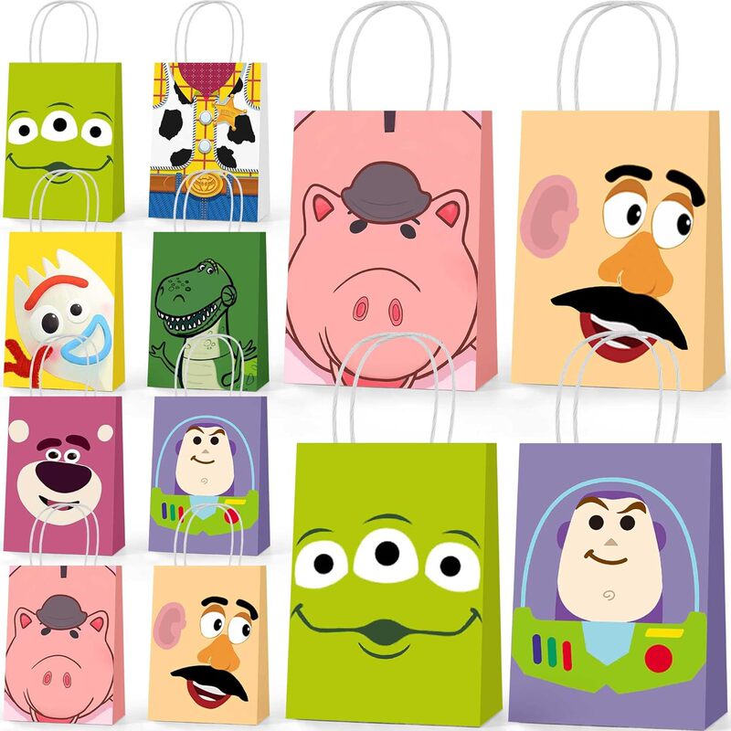 In-Stock Toy Story 8-Themed Birthday Party Kraft Paper Bags Candy Bags Gift Bags