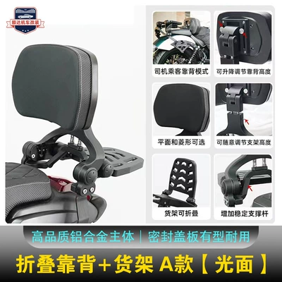 Motorcycle tail | Tail Wing - deluxe-version-folding-backrest-shelf-180-flip-glossy