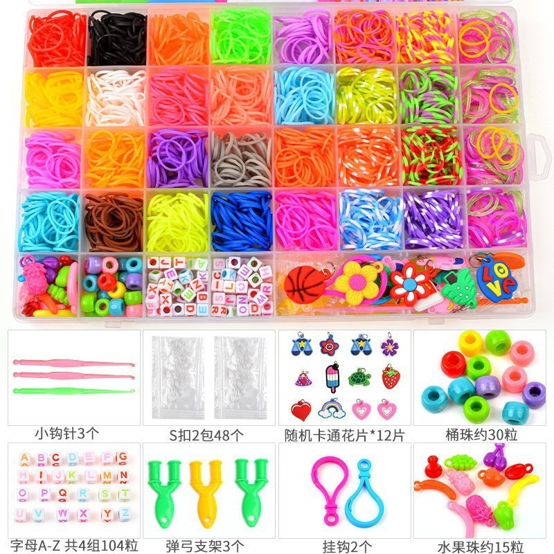 Diy arco iris para niños tejedor de banda de goma amazon puzzle juguetes de pulsera collar hacer telar