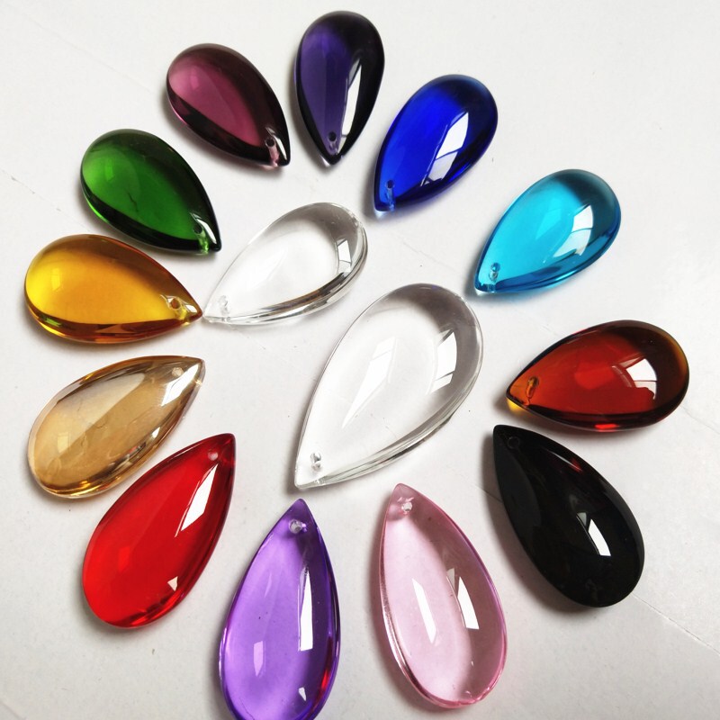 Crystal Bead Curtain Loose Pearl Glossy Water Drop Crystal Glass Gourd Door Curtain DIY Lighting Accessories Dripping Pendant