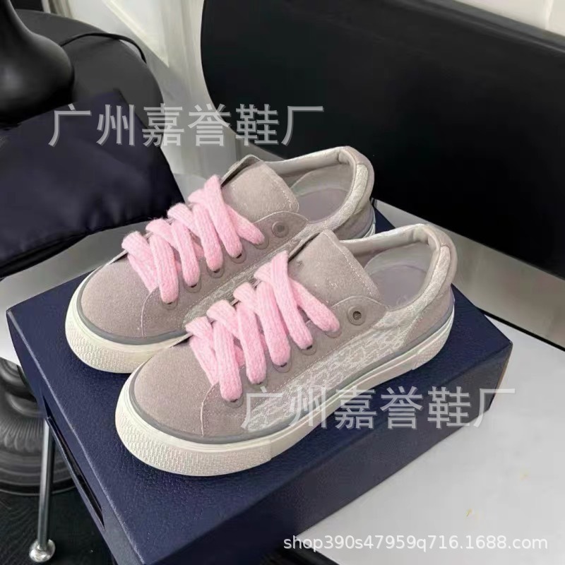 D家2025新款高版B33系列提花运动鞋男女情侣真皮板鞋拼接休闲鞋女|undefined