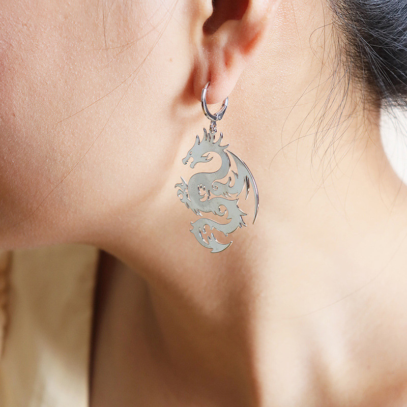 Fashion Metal Dragon Earrings display picture 2