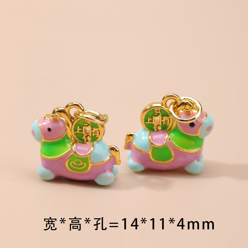 纯铜景泰蓝烧蓝马上有钱葫芦吊坠配件 diy手工配饰手链项链配件坠|undefined