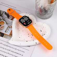 现货电镀方形爱心LED电子手表高中学生男女简约韩版运动夜光手表