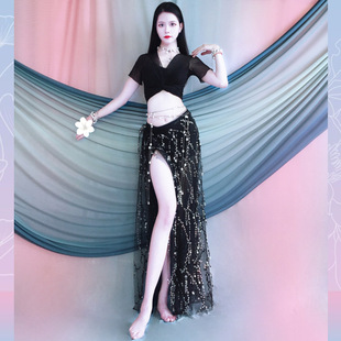 Belly Dance Practice Clothing 2025 New Sequin Tassel Suit Performance Clothing Oriental Dance Practice Class Clothing for Kidsren