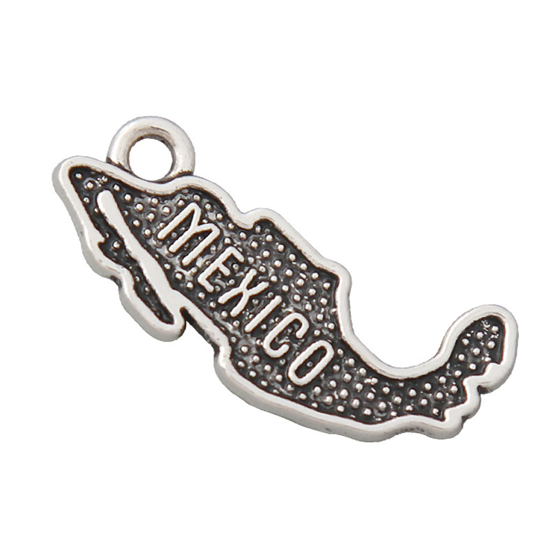 Alloy ancient silver Mexico national map jewelry accessories