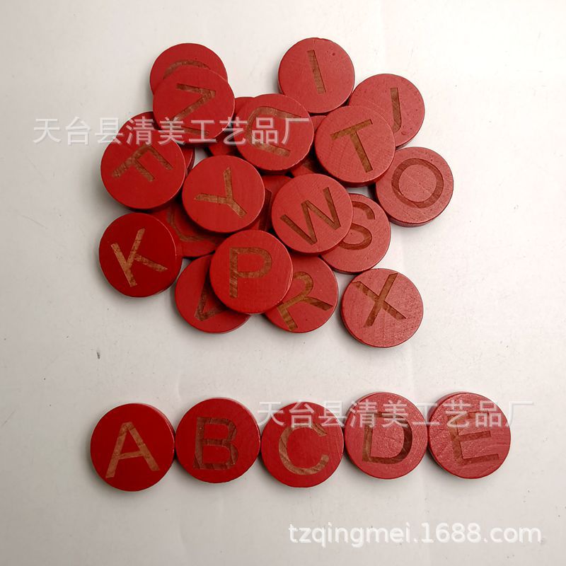 30mm madera grabado 26 letras/números oblea 7mm grueso madera grabado A- Z letras oblea
