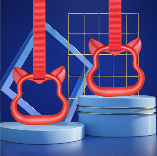 Gym Ring Pull-up Bar for Kids, Cartoon Style Ring Exercise Bar, Children's Gym Equipment, Parallel Bar Accessory