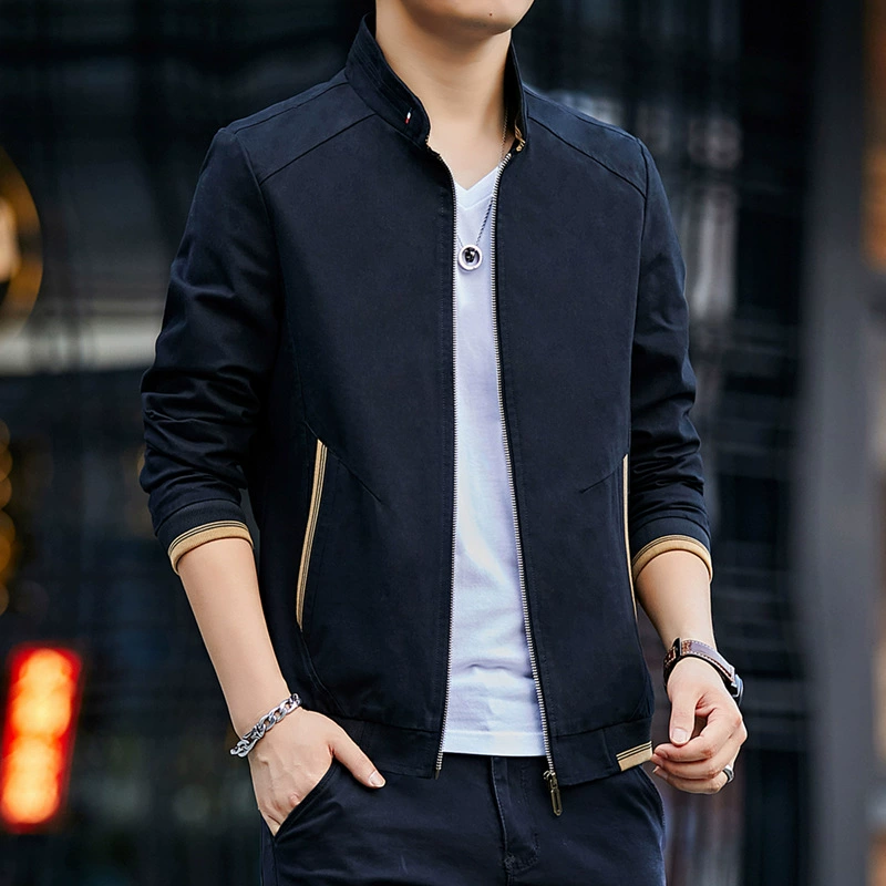 Осень 2021 Новая Красивая Мужская куртка, хлопковая модная куртка, Мужская молодежная Повседневная куртка с воротником-стойкой