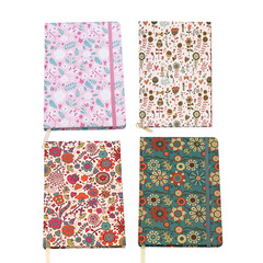 復古碎花本子膠印記事本硬面抄日記本銅版紙印刷本冊筆記本厚本子