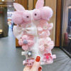 Children's cute rabbit, hairpins, card holder, set, hair accessory for princess, bangs, hairgrip, no hair damage