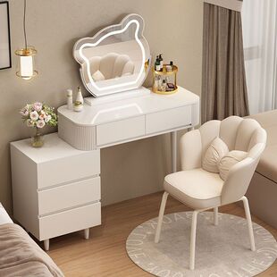 Cream Style Light Luxury Dressing Table Modern Simple Storage Cabinet Bedside Table Dressing Table Integrated Desk Telescopic New Style