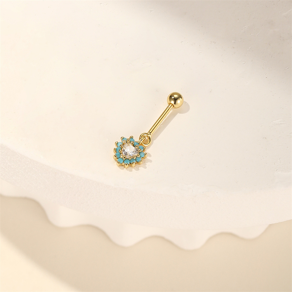 1 Piece Ear Cartilage Rings & Studs Elegant Simple Style Heart Shape Snowflake 925 Sterling Silver Zircon Ear Cartilage Rings & Studs display picture 9