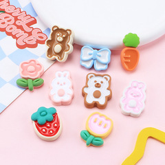 卡通可愛滴油 小兔diy奶油膠自製手機殼胸針髮夾飾品樹脂配件批發
