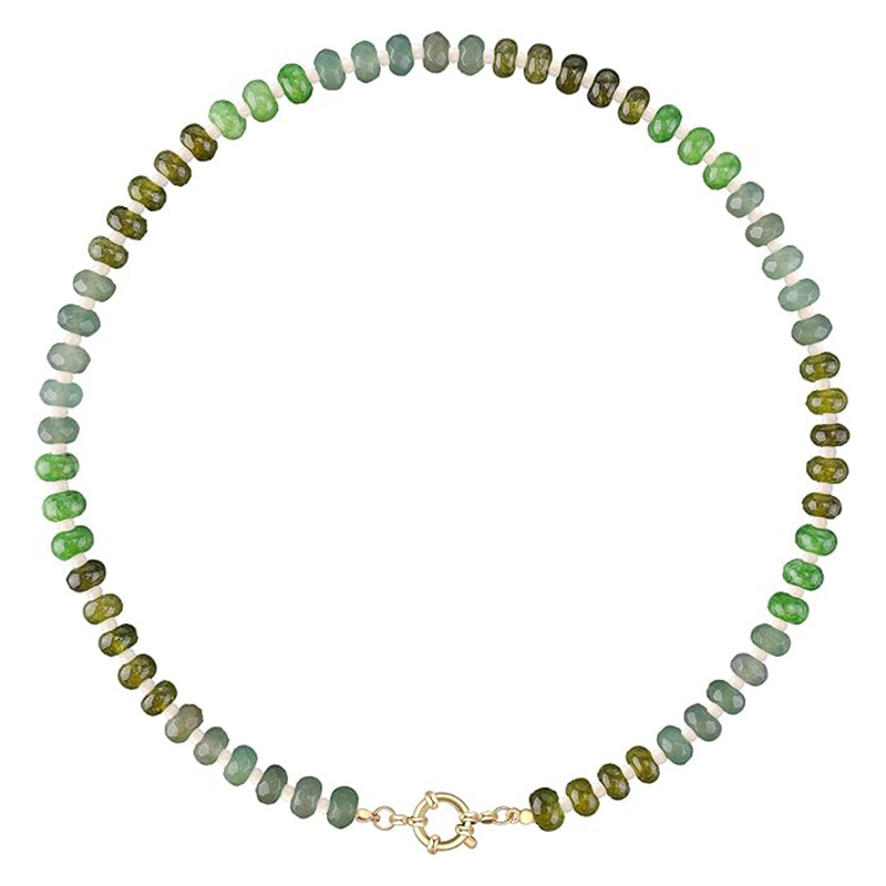 15g Weight Lobster Trigger Clasp Closure Clasp Closure Type Necklace Classification Beaded Chain Chain Type 1 Piece Quantity Daily, Street Occasion natural stone Material Geometric Pattern Women's Gender Simple Style Style Simple Style Geometric Natural Stone Beaded Chain Necklace 22