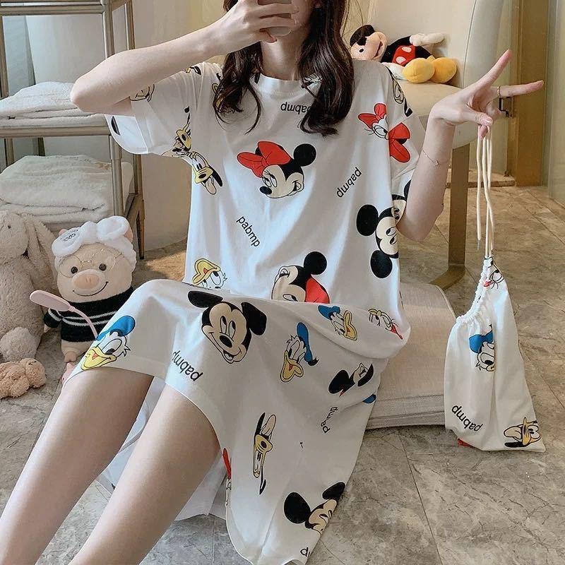 2024 nuevo camisón de verano de las mujeres más tamaño de manga corta de dibujos animados linda chica leche cruda Hu pijamas verano image 16