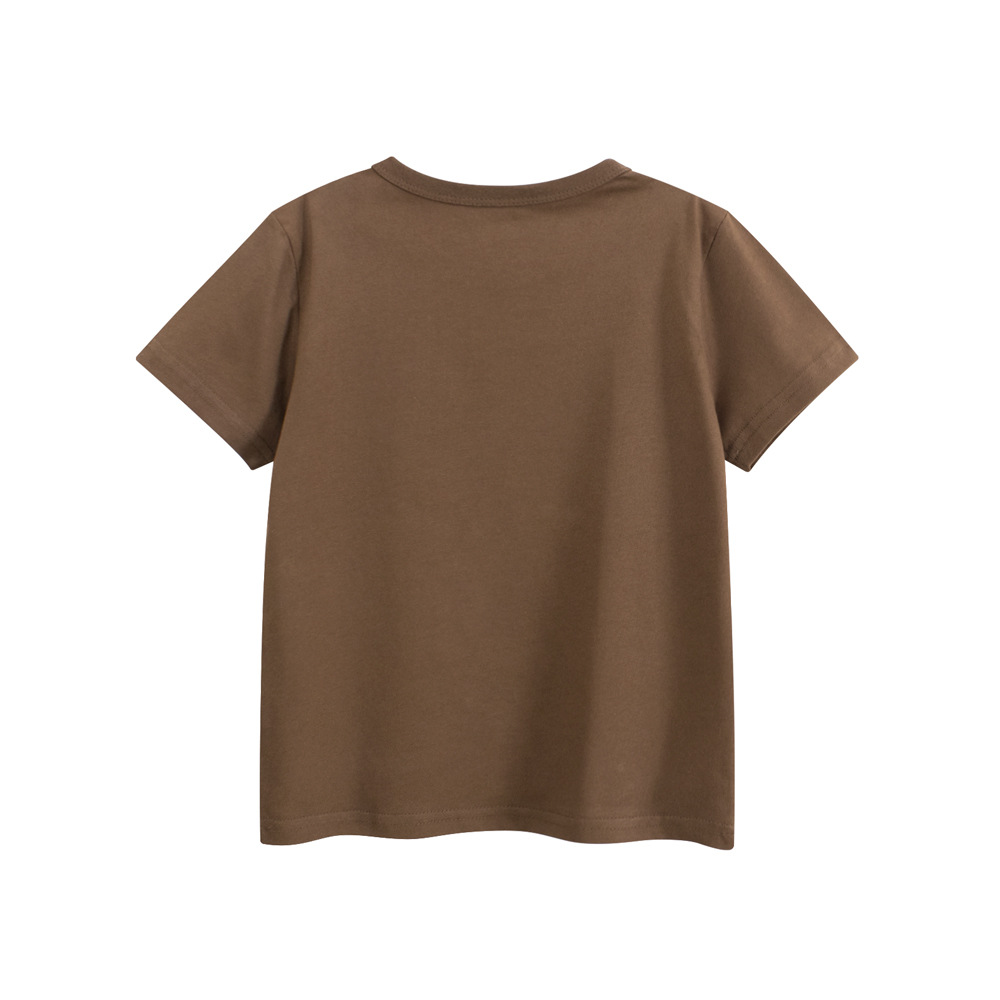 27kids ropa para niños transfronterizos 2025 verano coreano camiseta de manga corta ropa de dibujos animados para niños y bebés