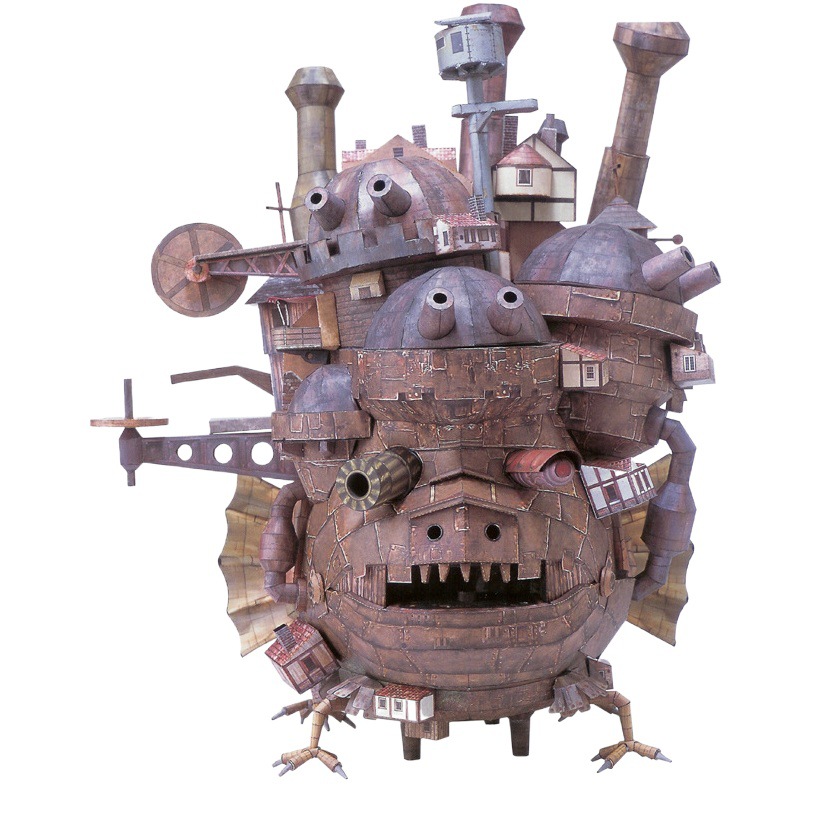 Hayao Miyazaki Castillo tierra versión de dibujos animados 3D tridimensional modelo de papel DIY hecho a mano decoración de juguete
