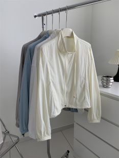 Vertical Collar Mesh Breathable Drawstring Sun Protection Coat Women's Loose Korean-style All-match Thin Cardigan Top for Summer