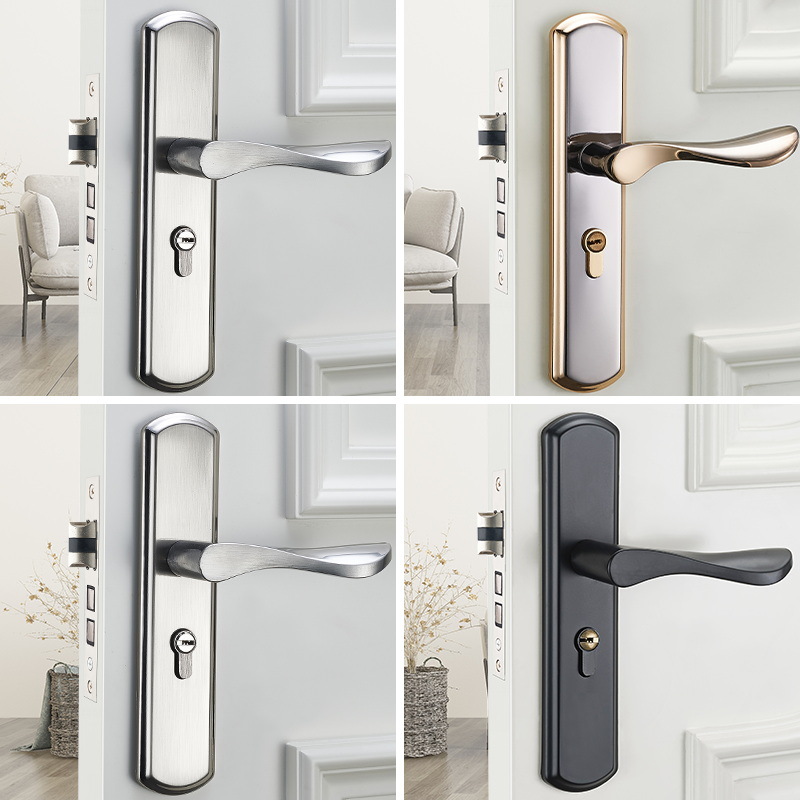 Cerradura de la puerta del hogar puerta universal cerradura de la puerta de madera agujero libre manija de la puerta ajustable manija de la cerradura del dormitorio cambio