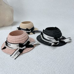 新作ペンダント ラブブ一世代、二代目、三代目帽子 ブラインドボックス LABUBU 麦わら帽子 小香風パールチェーン麦わら帽子