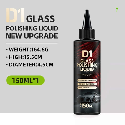 Debedi Car Glass Polishing Essence New Upgraded Version Oil Film Removal Cleaning and Brightening Water Repellent Ointment (Glass agent) - 1-bottle-of-polishing-liquid-english-version