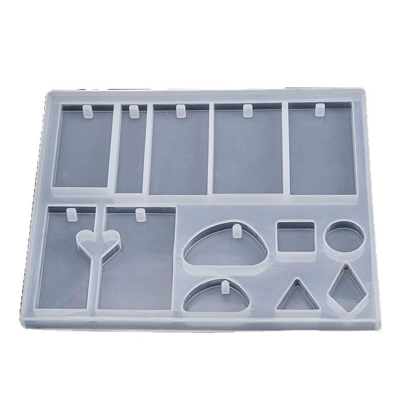 Crystal drop mold silicone necklace silicone DIY jewelry drop square Oval puzzle with hole mold