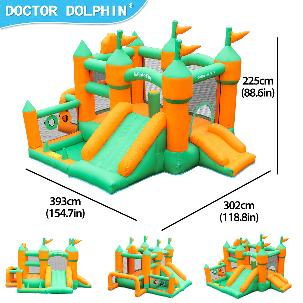 Doctor Pig pequeño castillo infláble para niños indoor y exterior trampolín deslizante fiesta de cumpleaños parque infláble