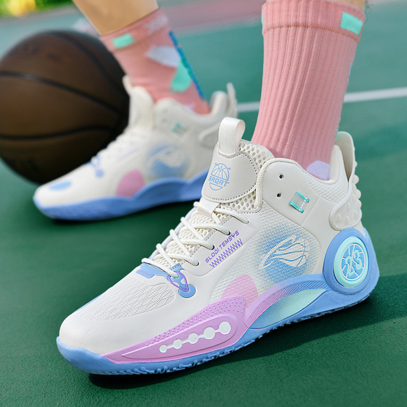 Zapatillas de baloncesto para estudiantes de primaria y secundaria Zapatillas antideslizantes de combate real de piso de concreto para jóvenes Zapatillas azules de corte bajo para hombres y niños James