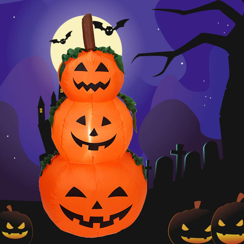 Modelo inflable de Halloween 1,4 M de tres capas de calabaza emisora de luz de calabaza modelo inflable Halloween escena decoración apoyos