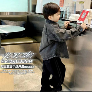 Boys' Outwears, Spring & Fall Korean Style Denim Shirts, Kidsren's Casual Retro Baby Personalized Loose Tops