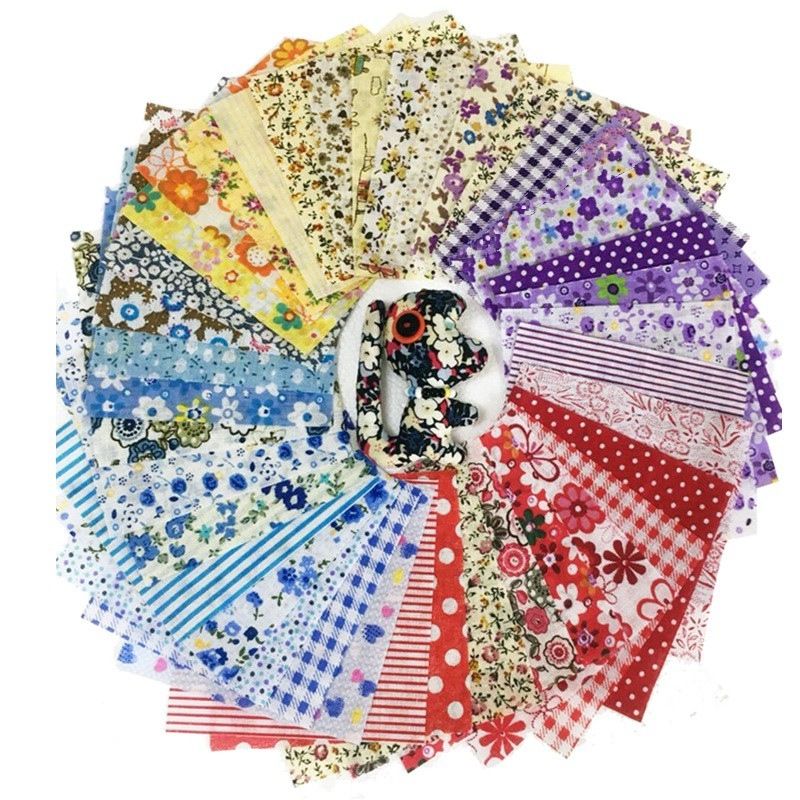 30*30cm de algodón patchwork tela cabeza hecha a mano DIY grupo de tela llano pequeño paño floral flor mezclada impreso paño liso image 5
