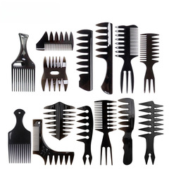 Factory wholesale retro oil slick comb men's styling comb backcomb texture comb large-toothed comb wide-toothed comb double-sided hairpin