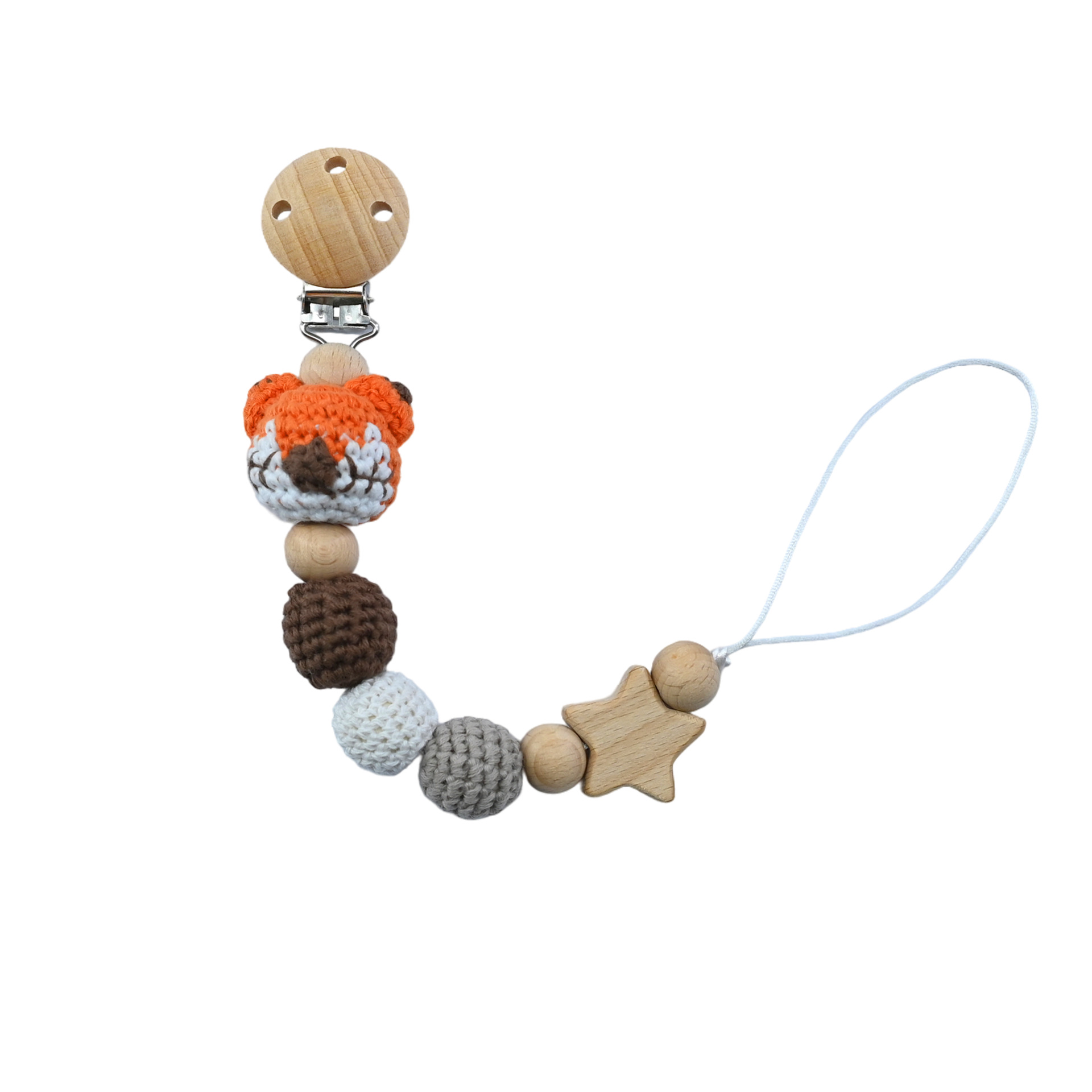 Cadena anti-caída de ganchillo Cadena de mordedor para bebés Palo molar para bebés Juguete Cuerda anti-pérdida Pegamento para morderse Cadena de chupete para bebés