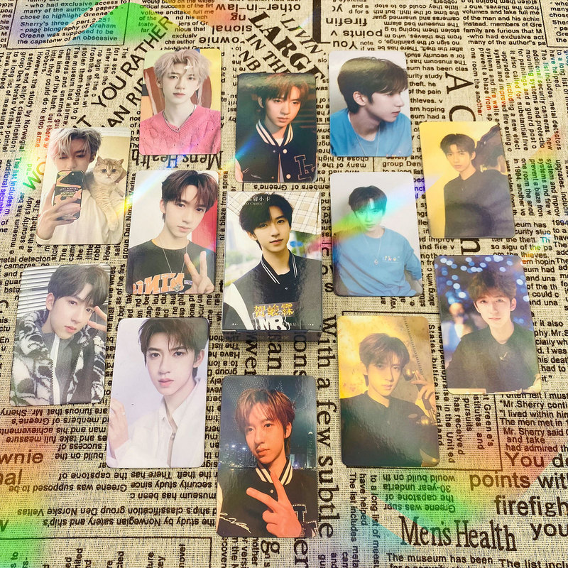 He Junlin Laser Photo Cards 55 Era Youth Group Personal Peripheral High-definition Pattern Photo Self-printed lomo Cards