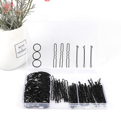 Lady's three-piece hair tie set: U-shaped clip, large ripple one-piece clip, hair pin U-shaped clip for fixing