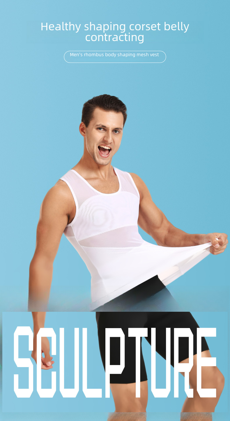 Cross-border Explosions Mesh Shaper Men's Abdominal Shaped Vest Beer Belly Killer Tunic Shaped Clothes