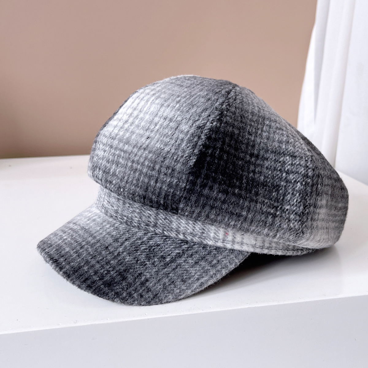 Women's Simple Style British Style Plaid Wide Eaves Beret Hat display picture 6