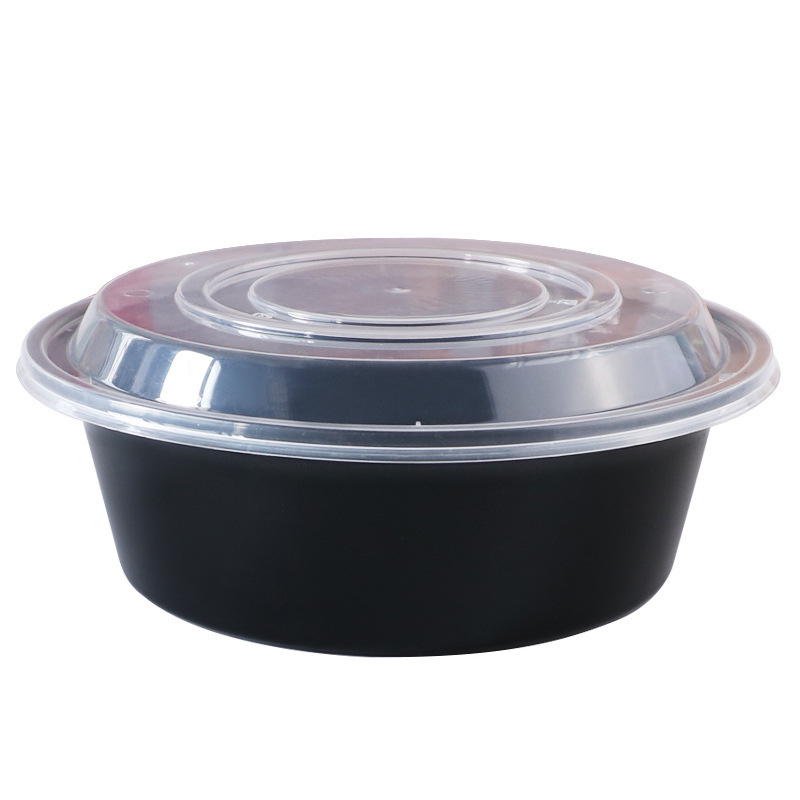 Verde baokang desechable tazón de embalaje americano 1010ml redondo plástico PP transparente para llevar caja de embalaje caja de comida rápida