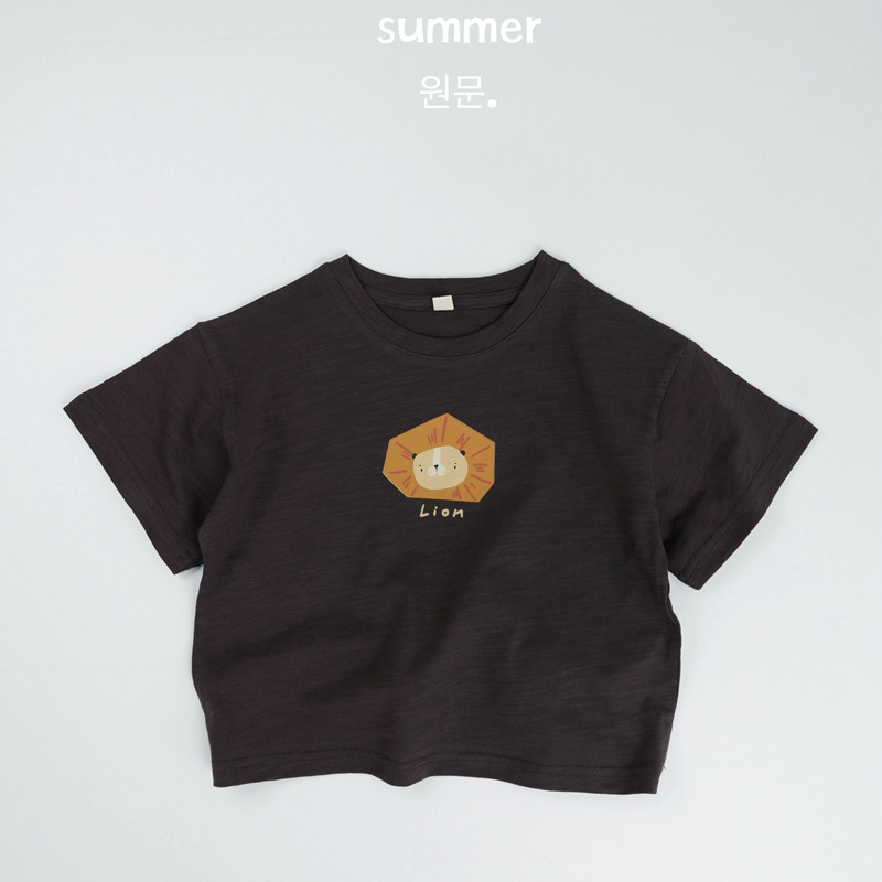 子供半袖2025新型男女児童漫画プリントジャケット赤ちゃん洋気半袖tシャツ夏服a類