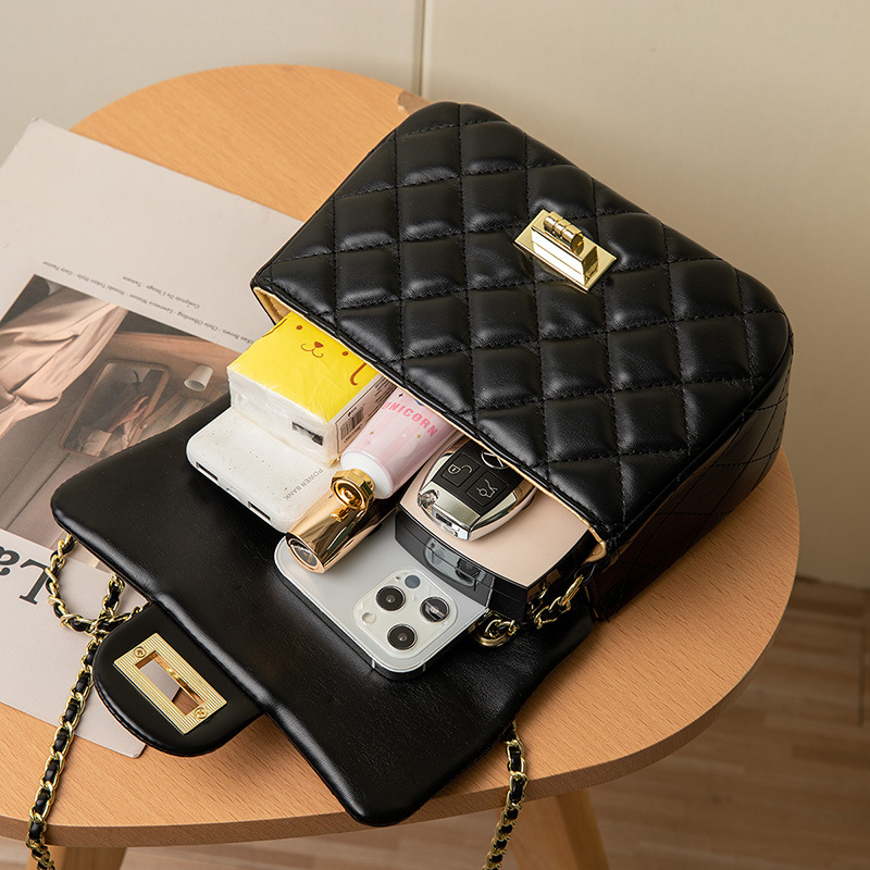 Sac Messenger 2023 été nouveau sac à chaîne en cuir diamant sac à bandoulière élégant et polyvalent sac pour femmes haut de gamme_voghion.com