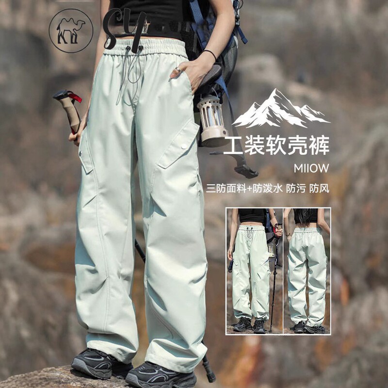Outdoor 3-in-1 Teflon Softshell Pants for Women and Men, Windproof, Waterproof, Warm, Three-Proof Ski Pants, Work Pants